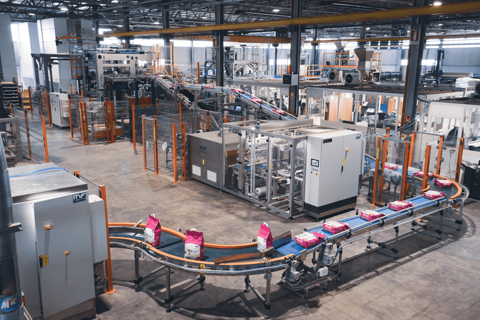 Sanking cat litter production line — automated packaging and conveyor system